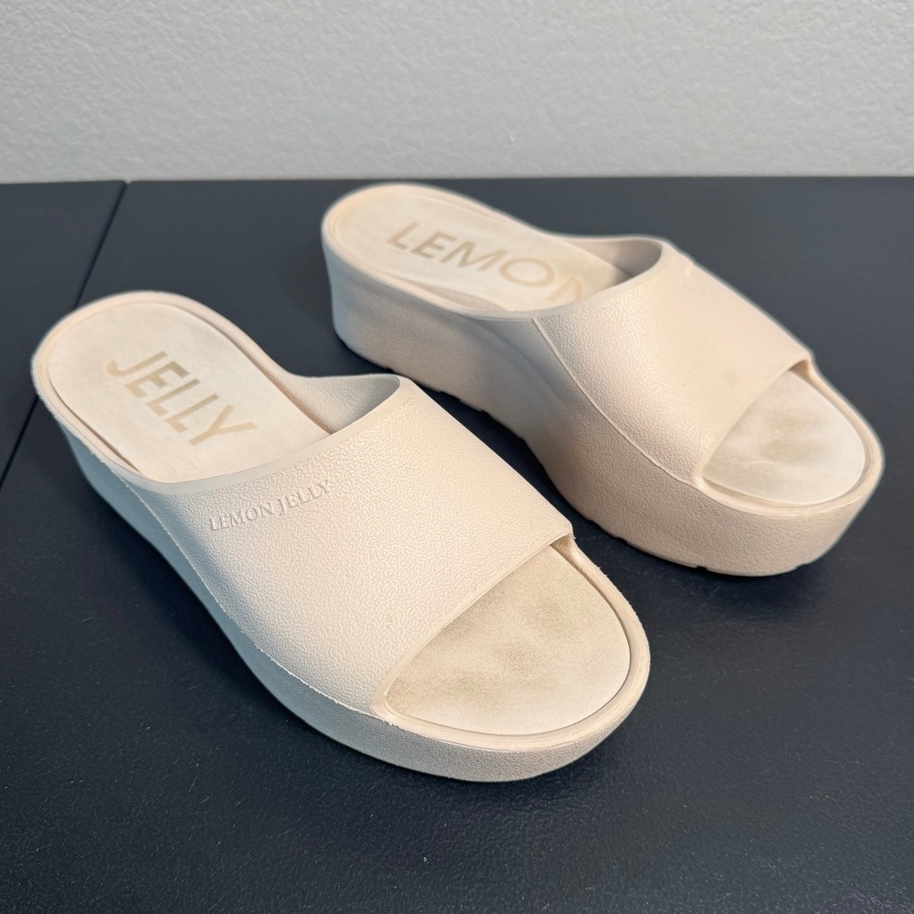 Lemon Jelly Sunny Platform Wedge Slide Sandals Women's Size 38 Rose Pink